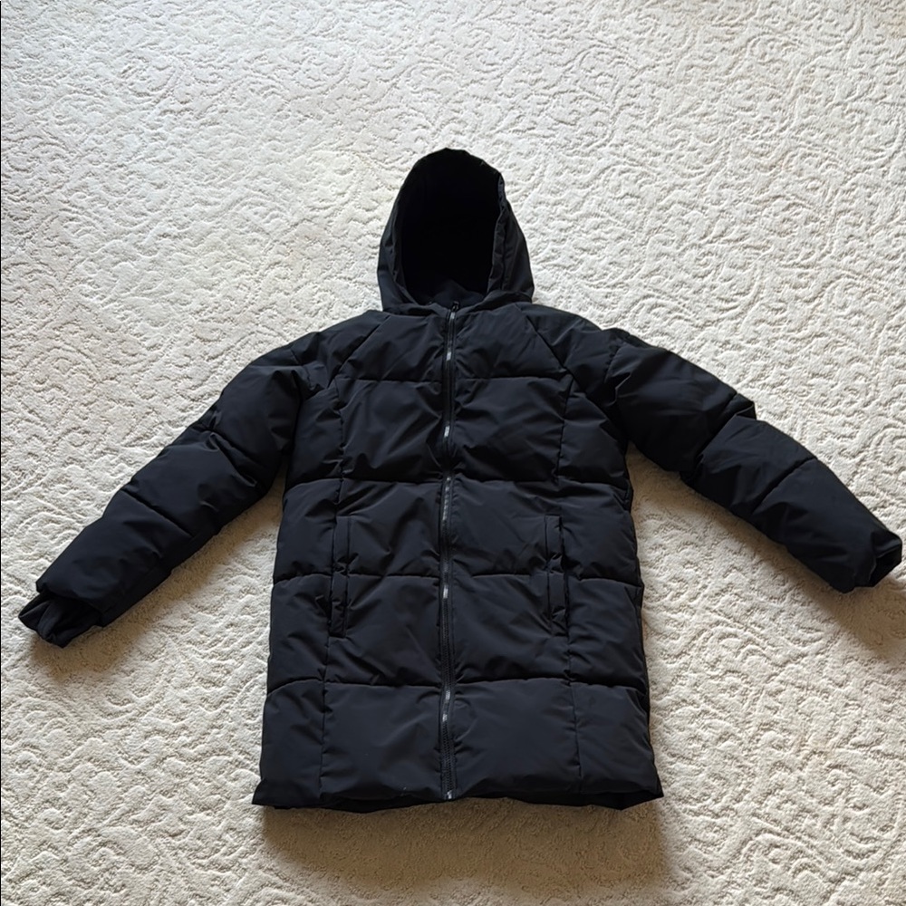 All in Motion Black Quilted Puffer Coat with Stand-Up Collar
